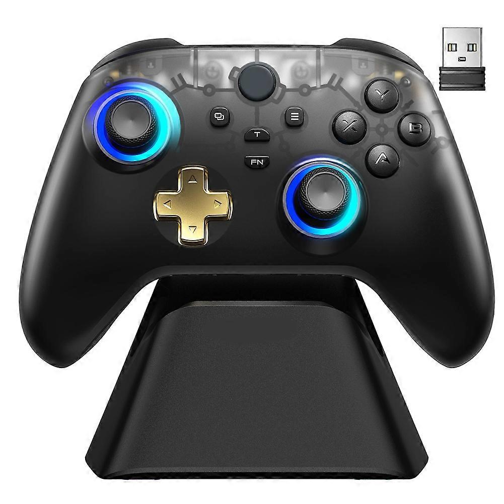 D05 Wireless Controller Charging Dock Gamepad for Switch/Phone/Steam/TV/PC with Hall Effect Joystick Trigger Black