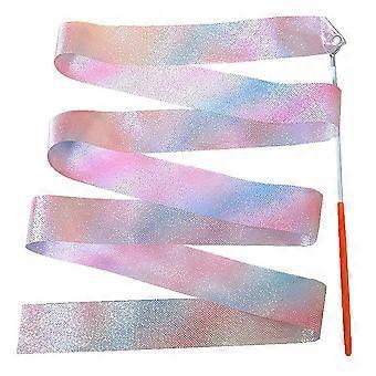 Nastro scintillante per la danza per performance artistiche, nastro a spirale con design sostituibile e decorazione scintillante, bacchette di nastro per la danza