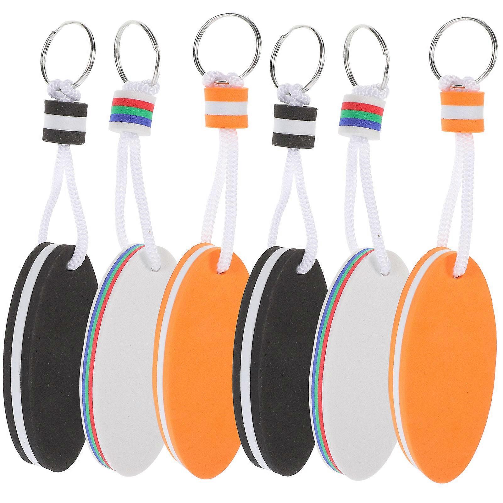 Floating Keychain Surfboard Oval Keychains for Water Activity 6Pcs Pack