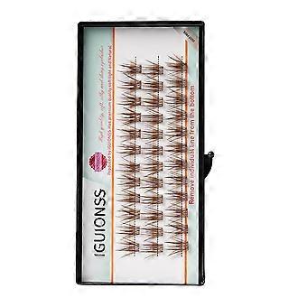 Segmentierte, selbstklebende künstliche Wimpern, 36 Büschel, braun, 12 mm, leicht, natürlicher Comic-Stil