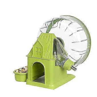 4 i 1 tyst hamster träningshjul, multifunktionellt hamsterhus med löphjul, vattenflaska, matskål