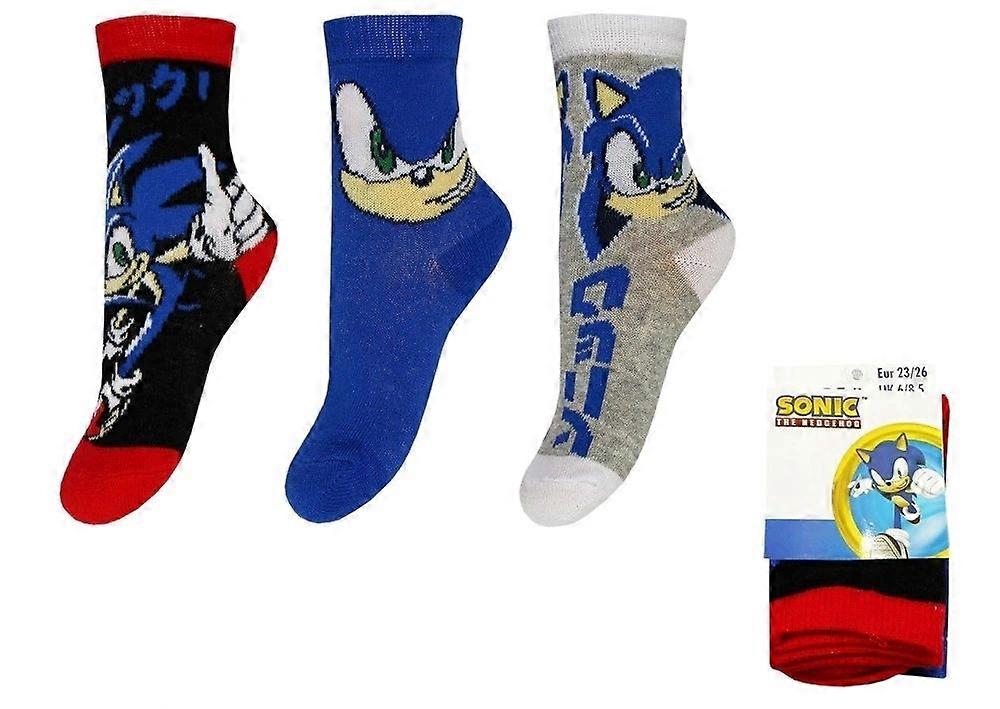 3-pack Sonic socks 23/26