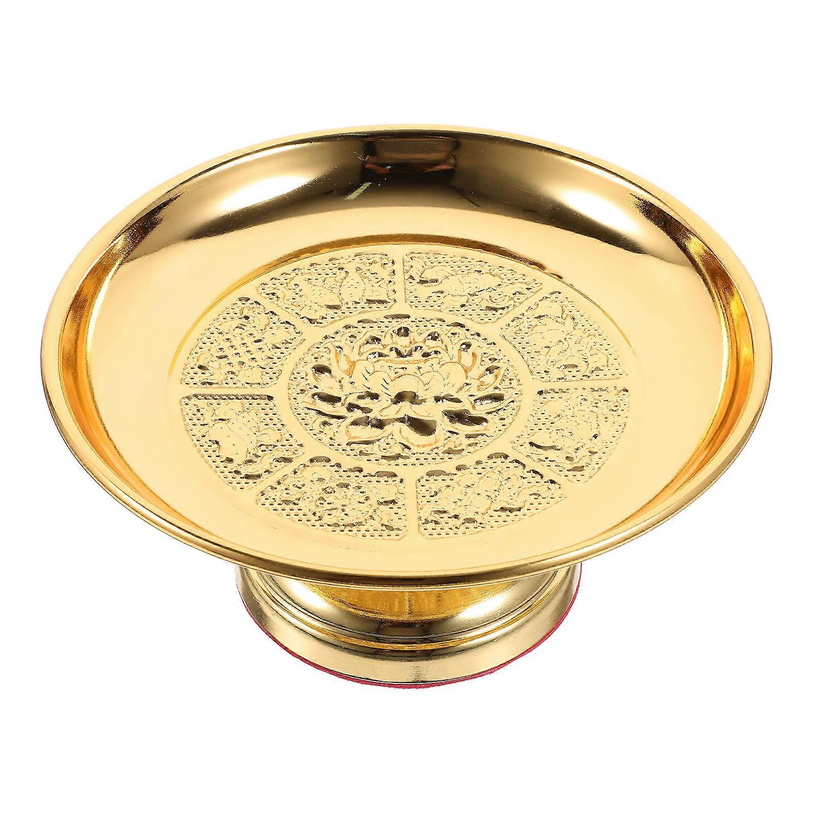 1Pc Buddhist Storage Tray for Fruit Tribute Flower Pattern Storage Tray