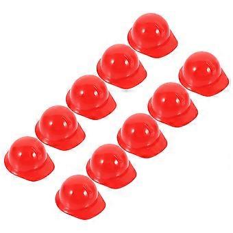 10Pcs Mini Construção Chapéu Plástico Mini Construção Cap Doll Dress Up Play Supplies