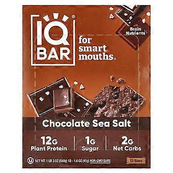 IQBAR, pflanzlicher Proteinriegel, Schokolade-Meersalz, 12 Riegel à 45 g