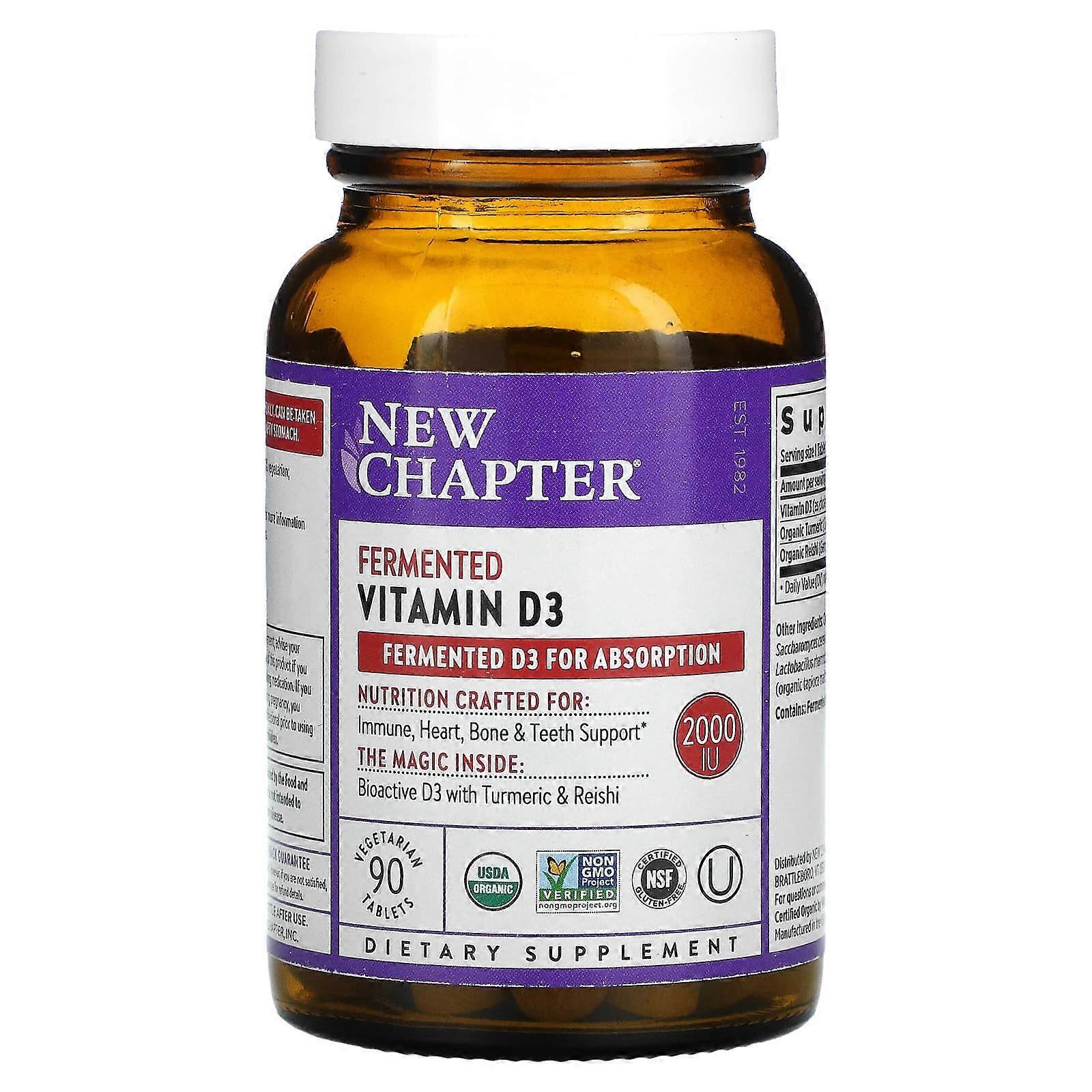 New Chapter, Fermented Vitamin D3, 2,000 IU, 90 Vegetarian Tablets