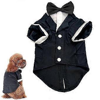 Dog Shirt Puppy Pet Small Dog Clothes, Stylish Suit Bow Tie Costume, Wedding Shirt Formal Tuxedo