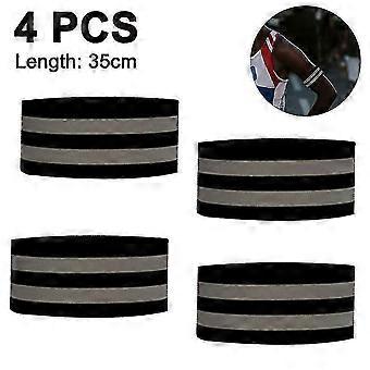 4 Pieces Reflective Bands Reflector Bands compatible with Wrist, Arm, Ankle, Leg, High Visibility Reflective Gear Safety Reflector Tape Straps compati