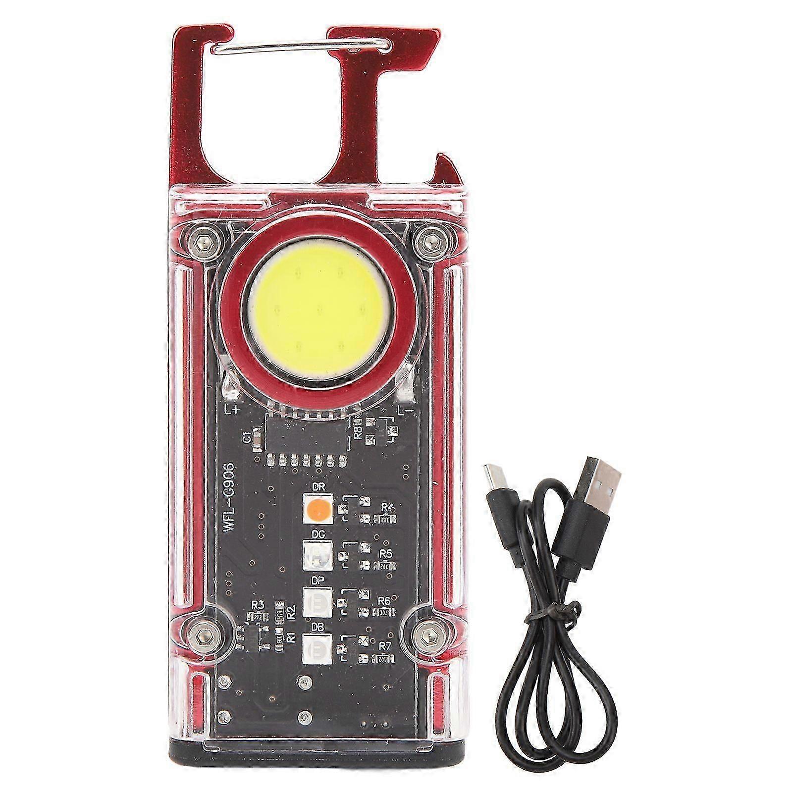 Mini LED Flashlight Multifunctional Strong Light Portable Rechargeable Magnetic Suction Multi Mode Small Flashlight Red