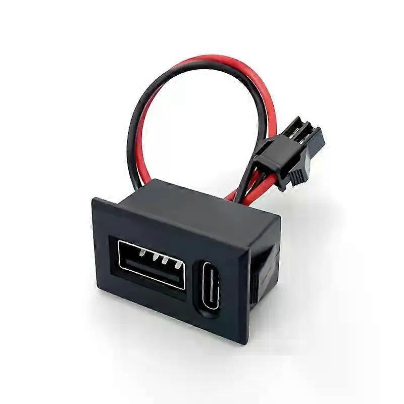 USB Female Base Type-C Double-Layer Socket Lamp Charging Socket Power Phone Socket With Cable Connector