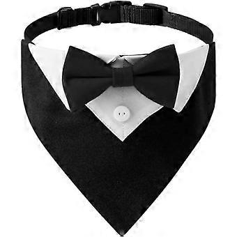 Dog Tuxedo Collar,Pet Bowtie Collar Adjustable with Bow Tie & Neck Tie Adjustable Neckerchief