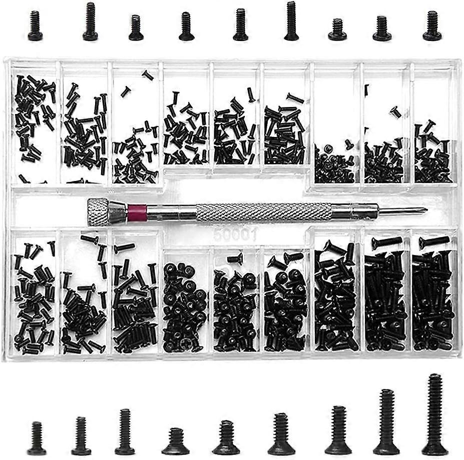 nice 500pcs mini screws set, countersunk head flat head round head small screw, 18 specifications combo set
