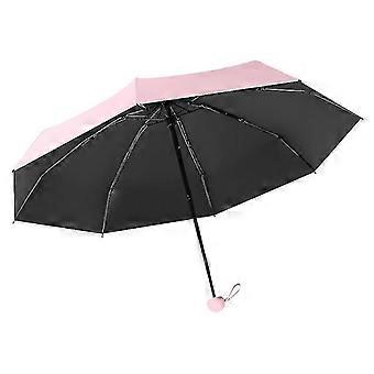 Sun Umbrella, Sun-shading And Uv-proof Ultra-light Folding Capsule Umbrellapink1pcs