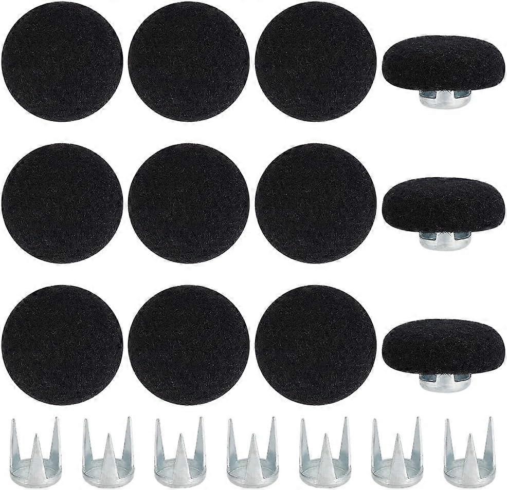 12 Pcs Baseball Cap Button 0.75 Inch Black Felt Hat Snap Button Replacement for Hat Repair Making