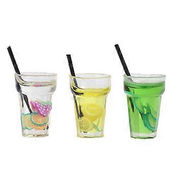 Miniaturas de Chá de Frutas para Decoração de Casa de Bonecas - 6 Peças com Estampas Aleatórias