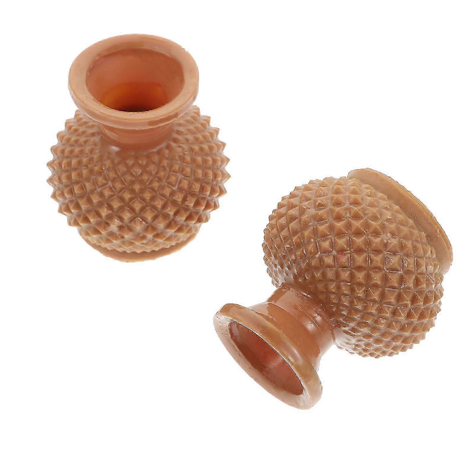 Mini Vase Models Doll House Accessory for Decoration 2Pcs Set