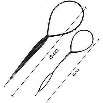 Plastic Hair Braid Ponytail Maker Clips, Simple Hair Styling Tools, Black, 2 Pieces