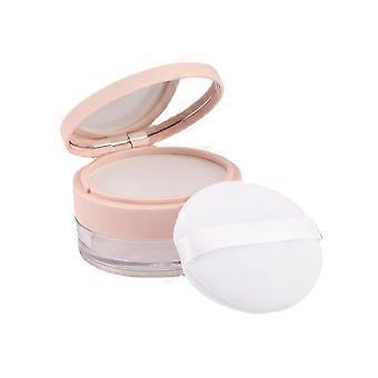 Loose Powder Container 20ml with Mirror and Puff, Compact Refillable Makeup Case, Round Pink