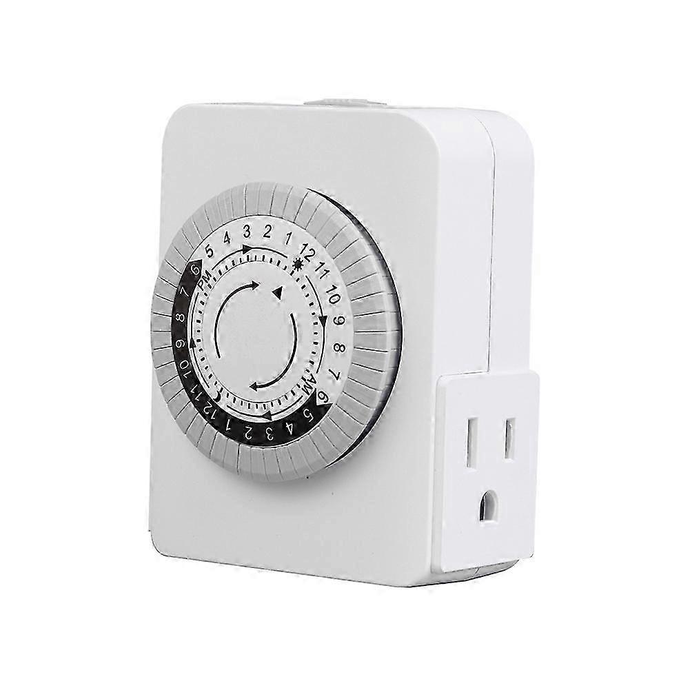 Mechanical Switch Timer Socket 24H Cycle Auto Power Off compatible with Home Appliances Control Motorcycle Charging Timer US Plug