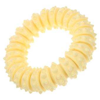Giocattolo da masticare per cani, anello rotondo, giocattolo per cuccioli da masticare, materiale giallo