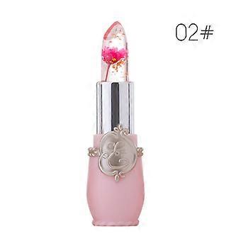 Crystal Jelly Flower Lipstick Moisturizer Clear Lip Gloss Balm Color Changing Temperature Lip Stain Mood Lipstick Gift  PINK