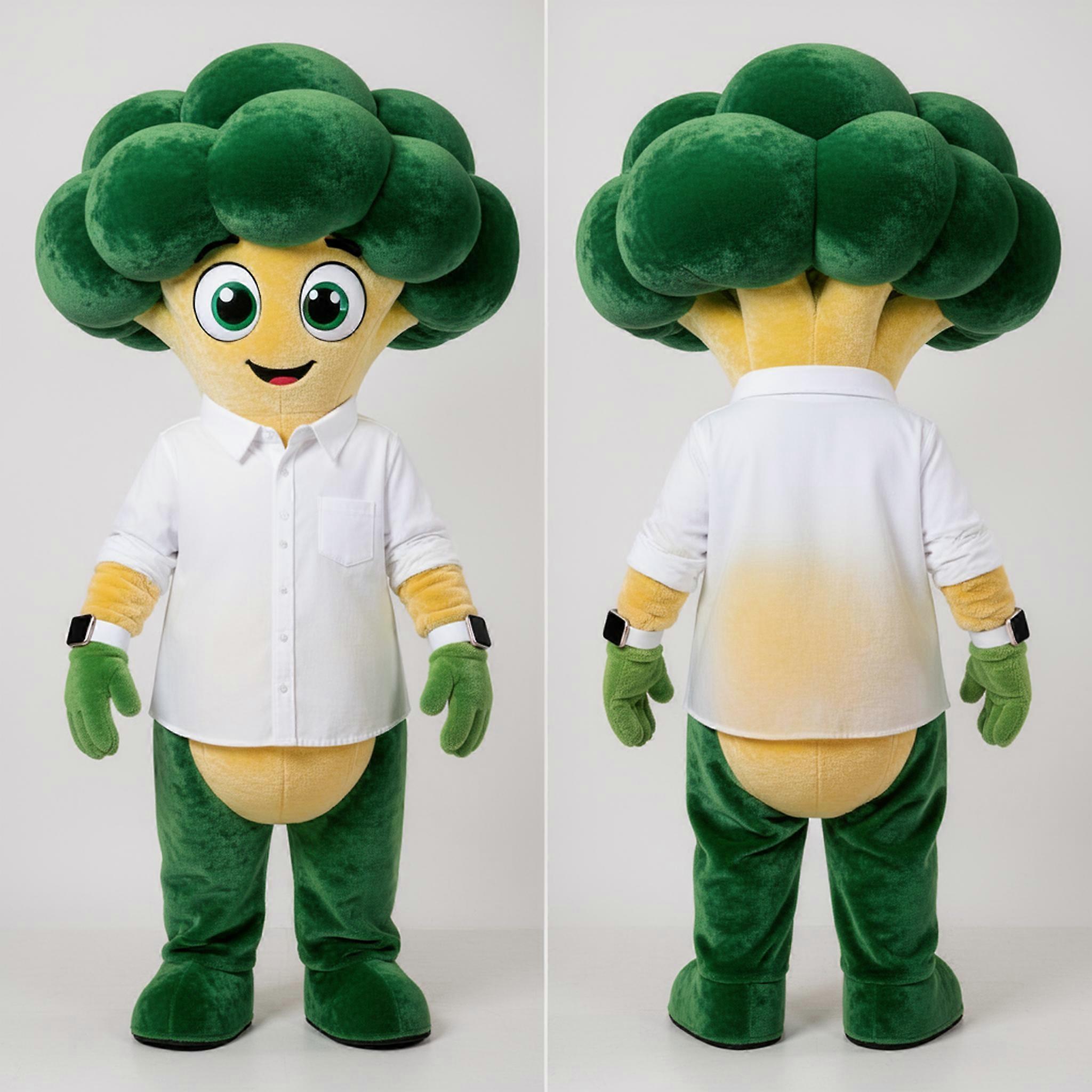 MASTICOT Emerald Green Leafy Broccoli Mascot