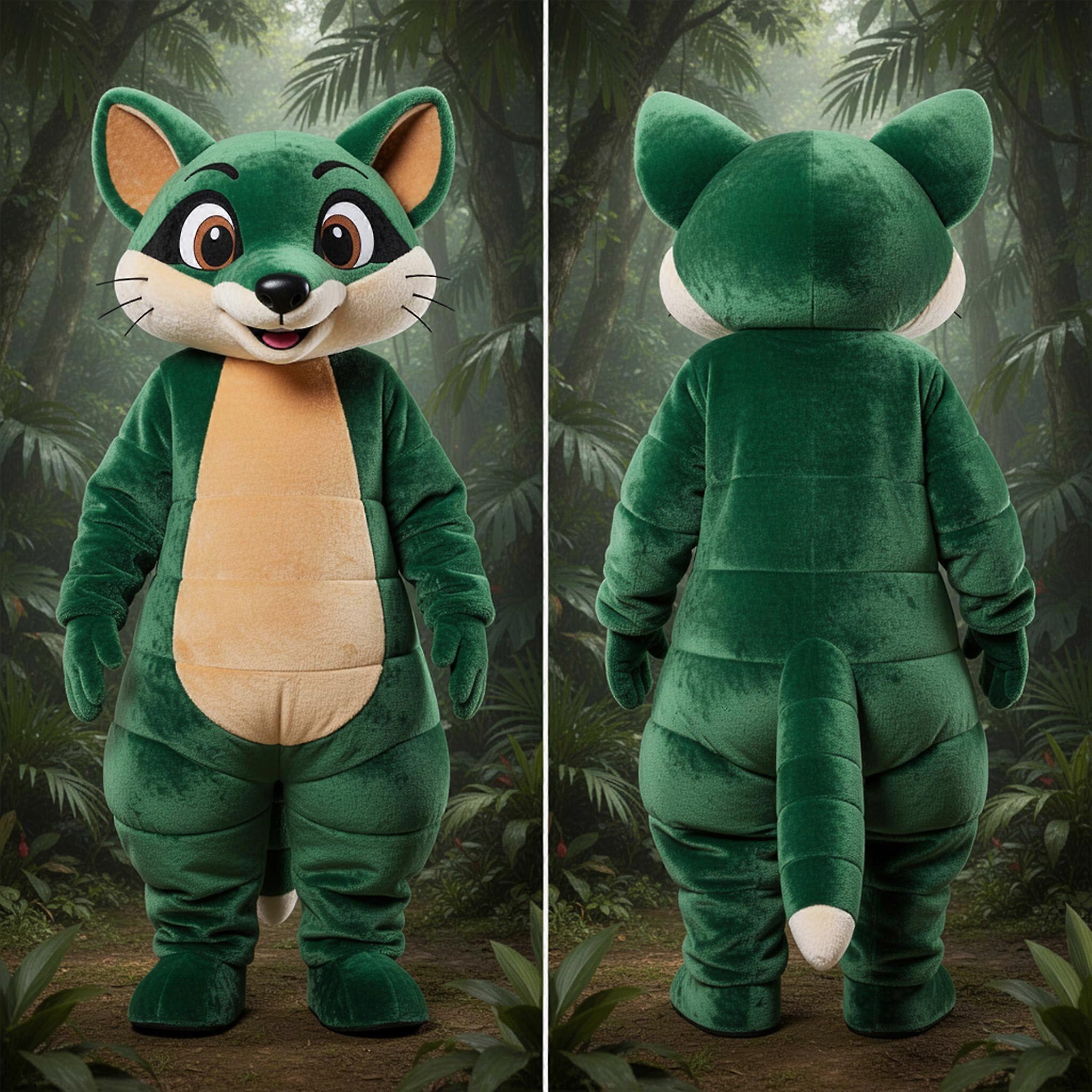 MASTICOT Forest Green Plush Mongoose Mascot