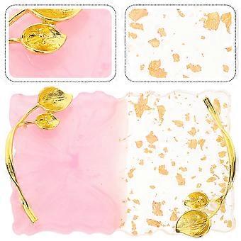 Resin Nail Art Tray for Display 3Pcs Pink Manicure Mixing Color Pallet Board