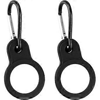 2 Pack Black Silicone Water Bottle Holder Clips for Backpacks and Belts