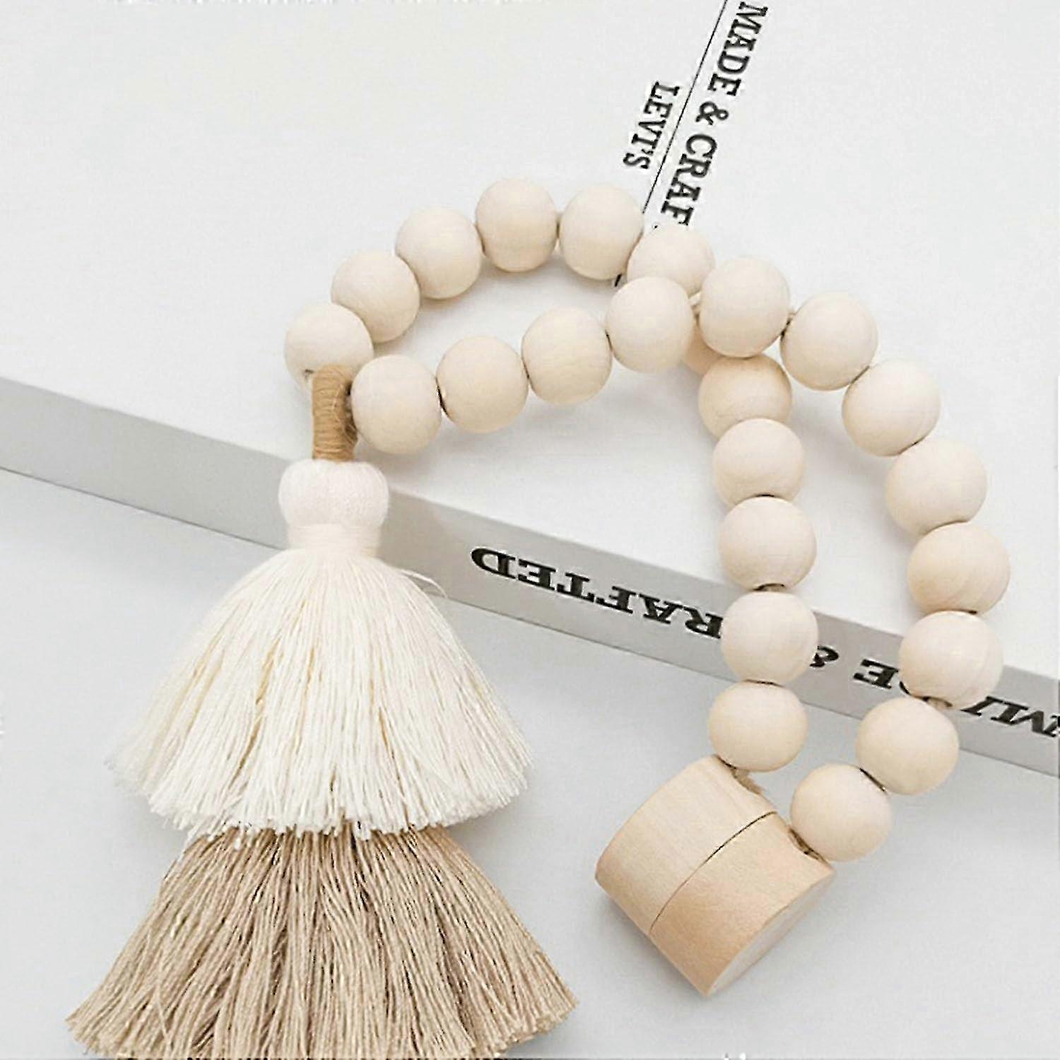 Rustic Wood Bead Magnetic Tieback Set