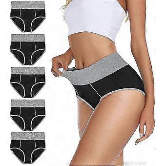 Women's Stretch Cotton Underwear, 5-Pack High Waisted Breathable Briefs, Soft Panties