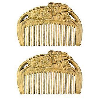 Pentes de sândalo para massagem capilar, uso doméstico, 2 unidades, antiestáticos.