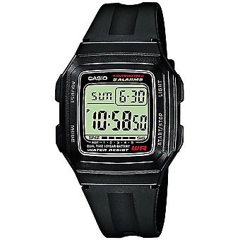 Casio digitale horloge voor Unisex digitale Quartz met F-201WA-1AEF kunststof armband