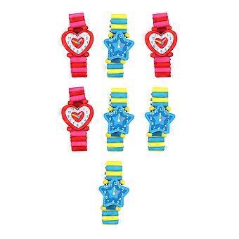 Wooden Kid Watch Playthings for Kids 7Pcs Elastic Bracelet Fake Watch Toys