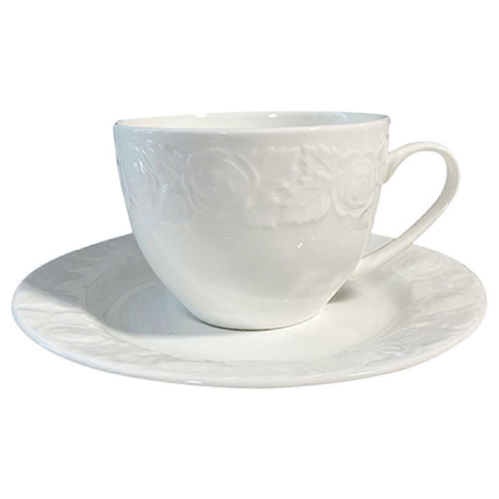 Floating Relief Ceramic Coffee Cup Set for Storage Use 1Set