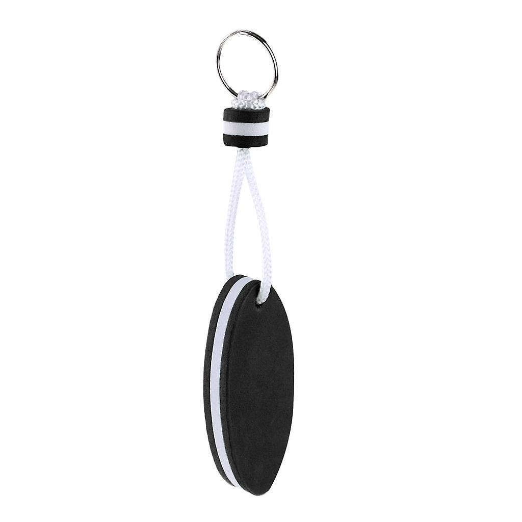 Oval Shaped EVA Foam Floating Key Ring Boat Keychain Black