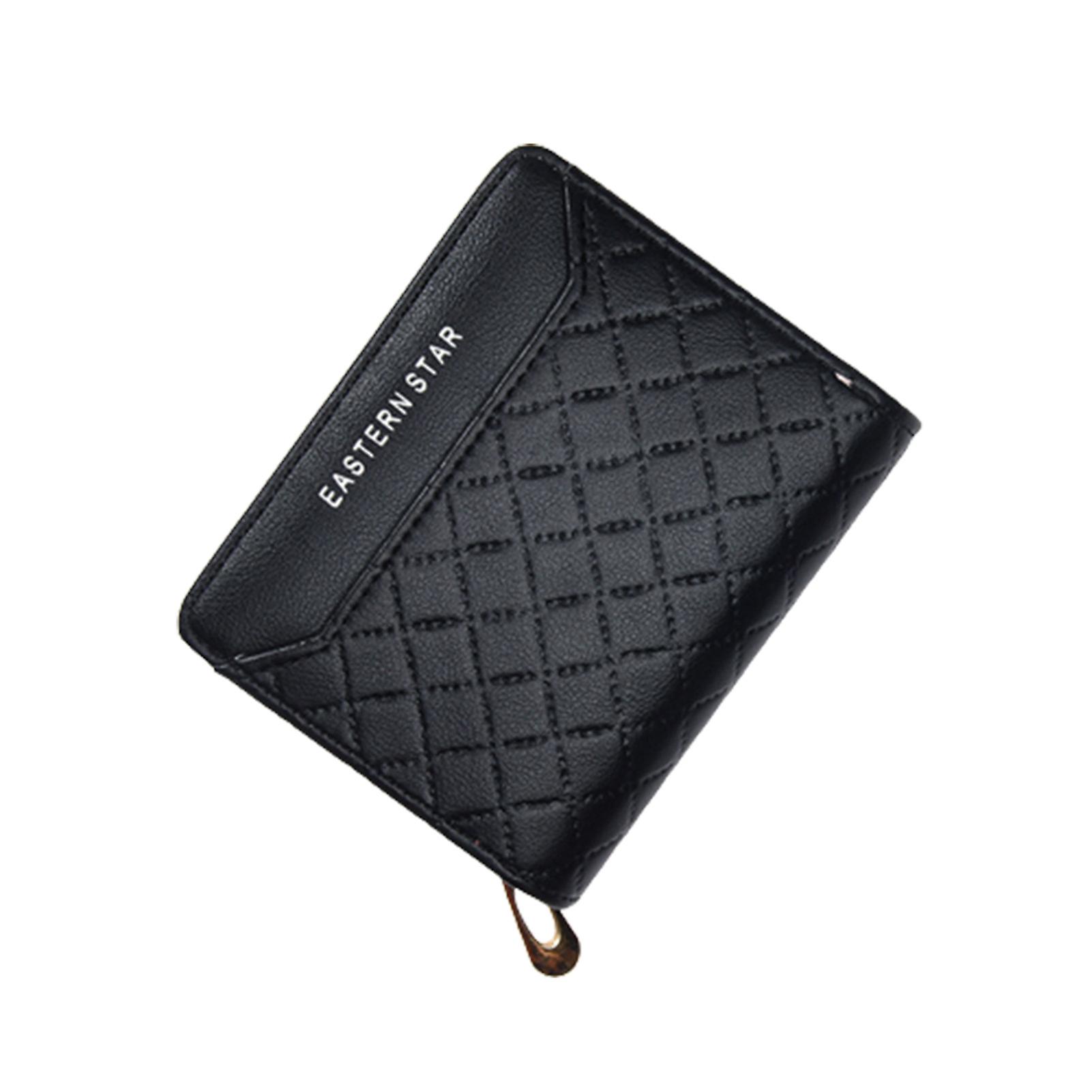 Pu Woman Wallet Purse Rhombic Patterns Surface Light Wallet