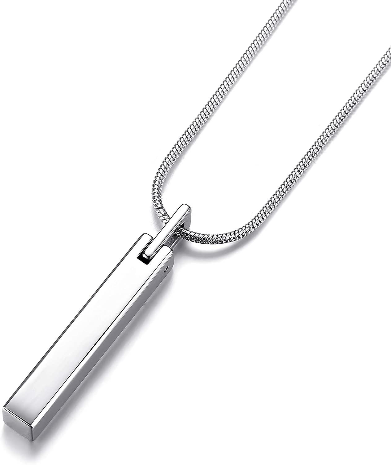 Katea homens tungstênio barra de aço pingente colar com 22 polegadas de aço inoxidável cobra corrente