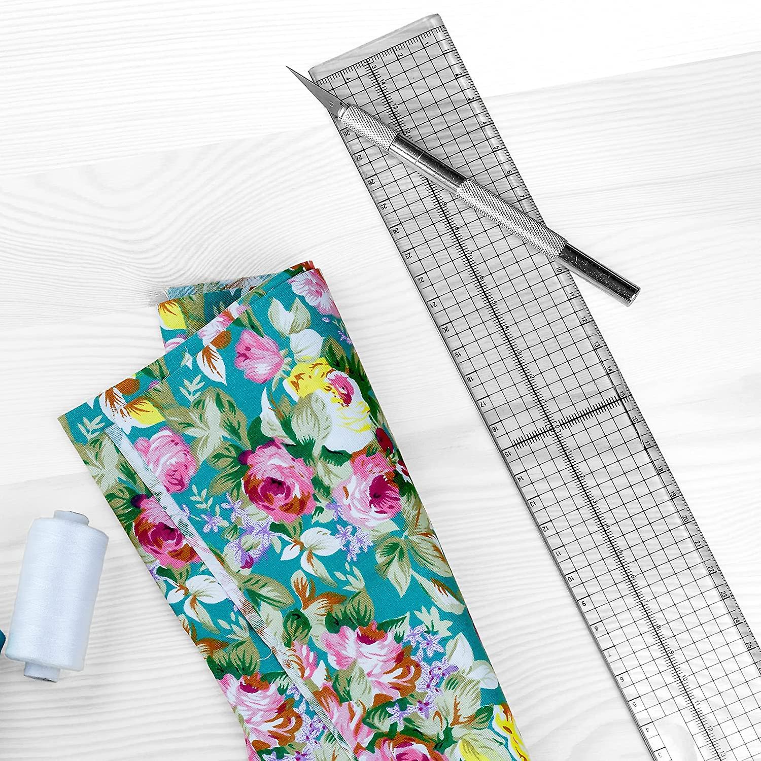 Cutting ruler with metal edge - 30 cm long - 5 cm wide - Transparent ...