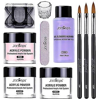 40ml Colores de uñas acrílicas con pincel Nails Art Starter Juego de regalo Herramientas de manicura