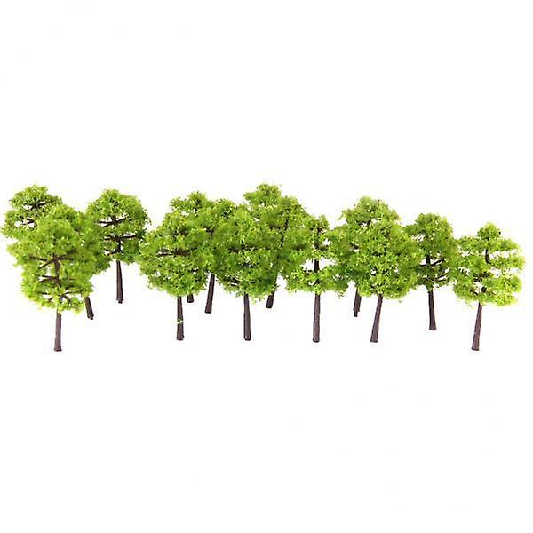7xPlastic Model Trees Train Railroad Scenery 1:250 40pcs Light Green