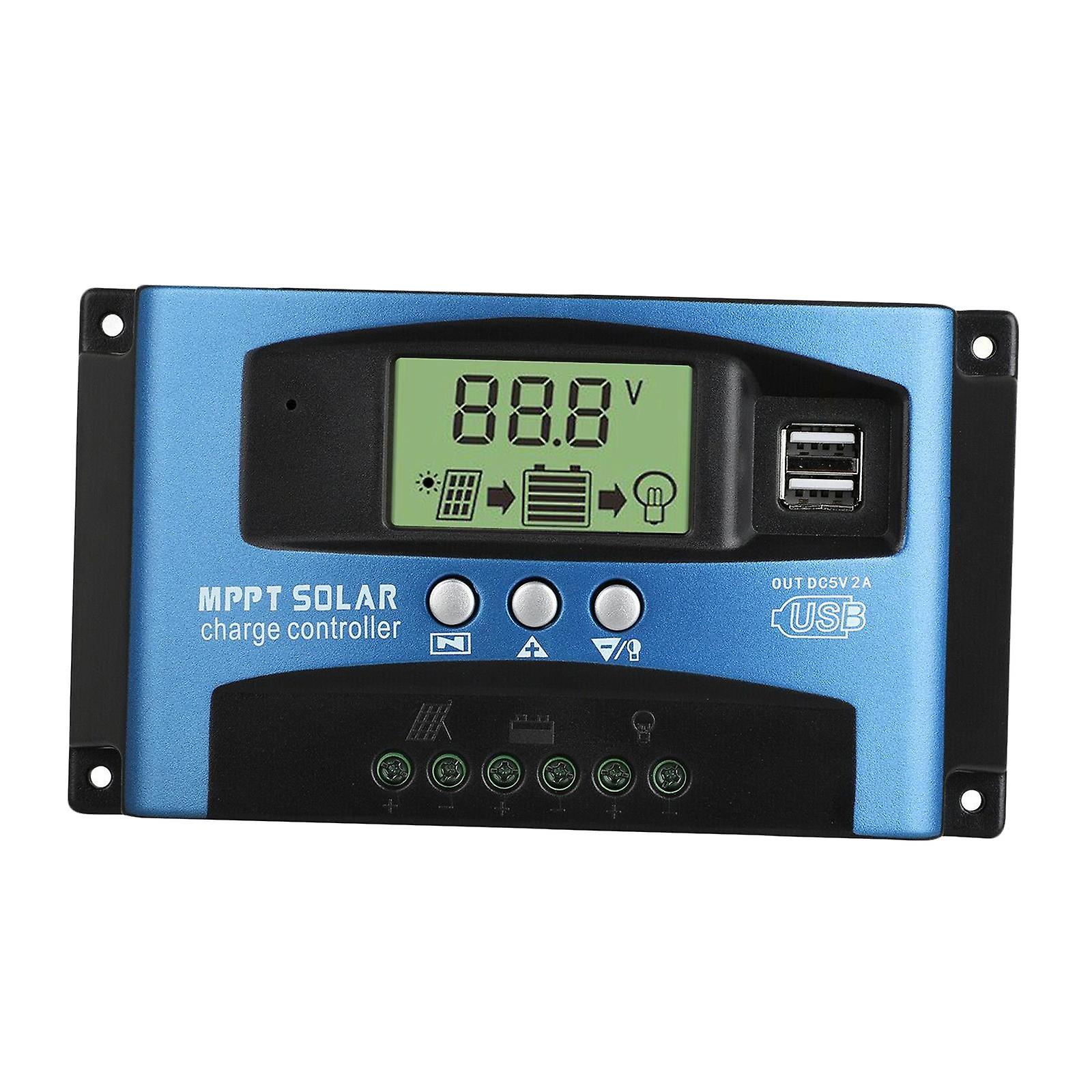 Solar Charge Controller Dual USB Regulator 12V/24V Voltage Stabilizer 40A