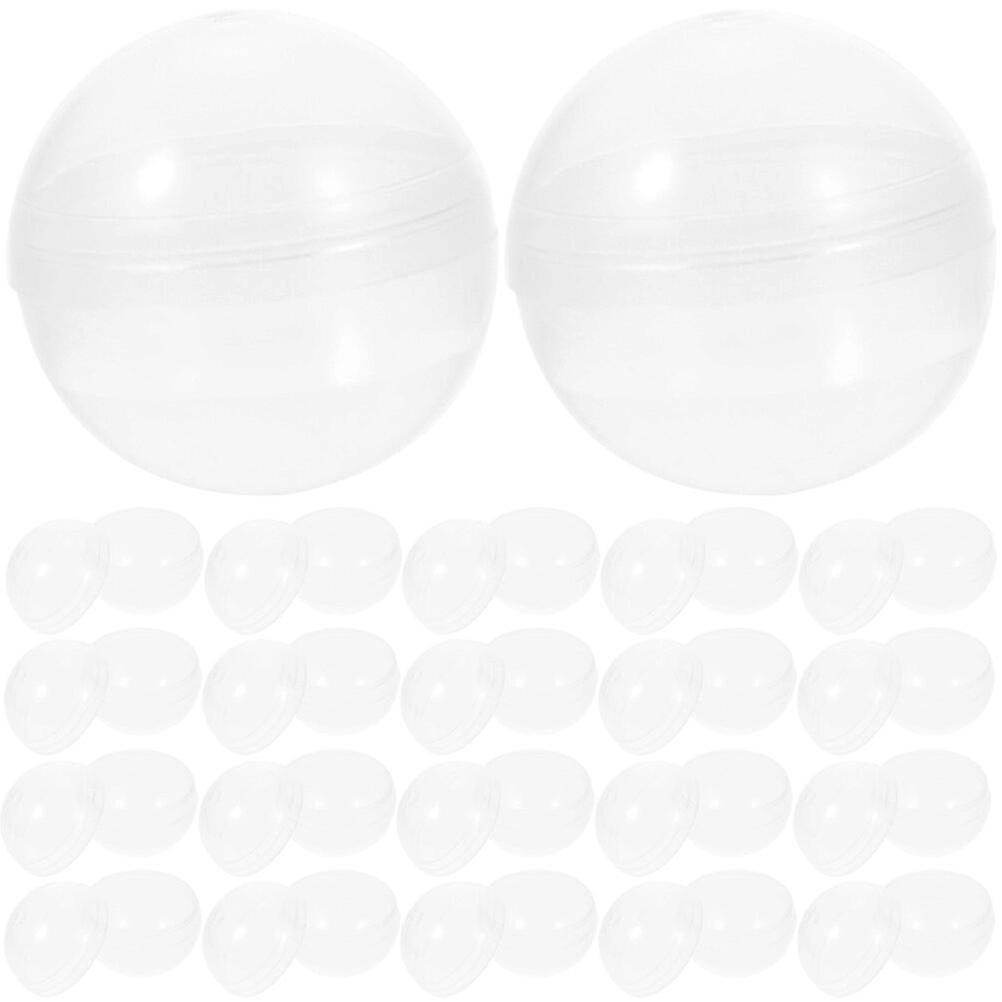 50 Pcs Vending Machine Empty Capsules Toy Vending Machine Round Clear Capsules-E