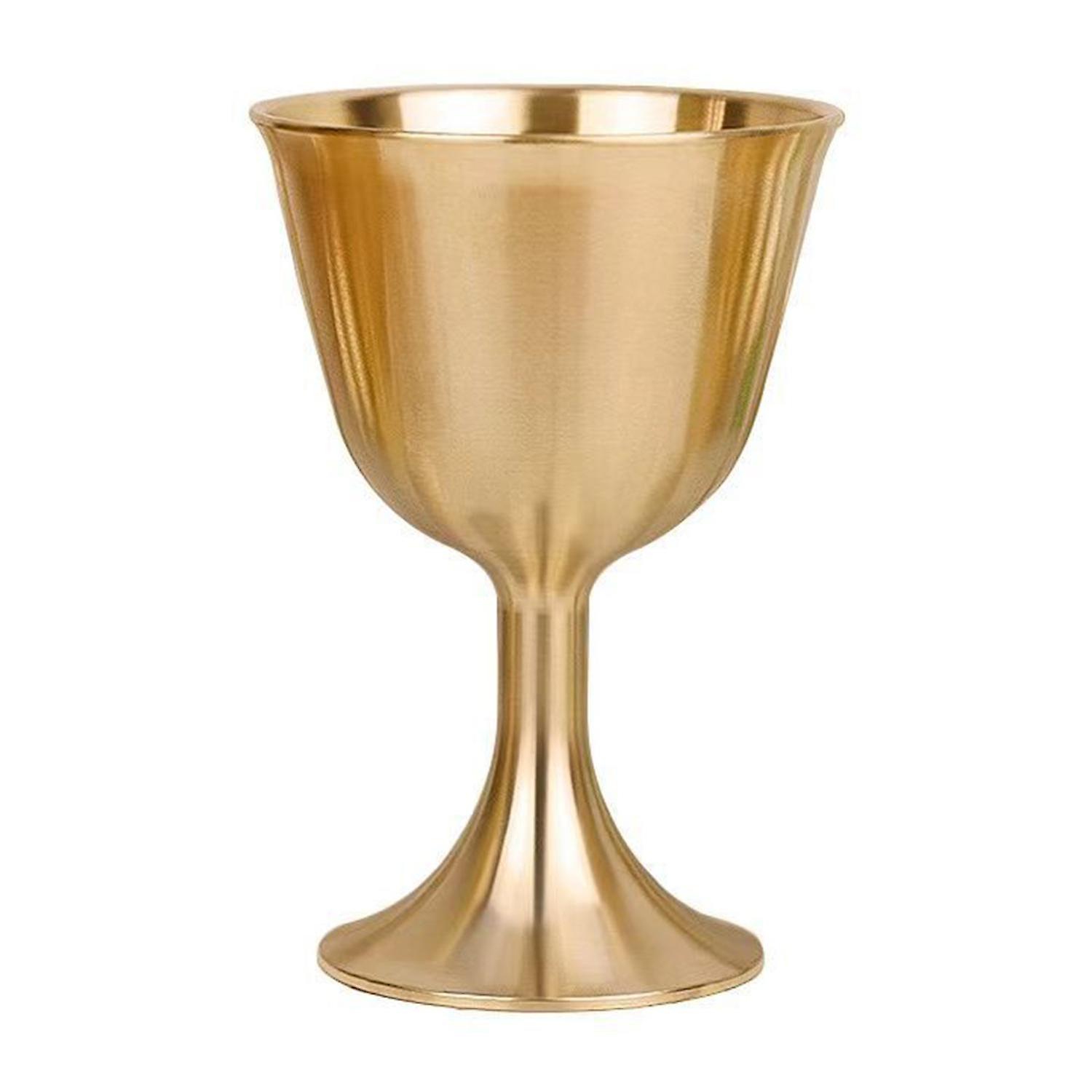 ZHOUBA Durable Wine Glass Good Gloss Copper Portable Smooth Edge Wine Cup for Daily Use