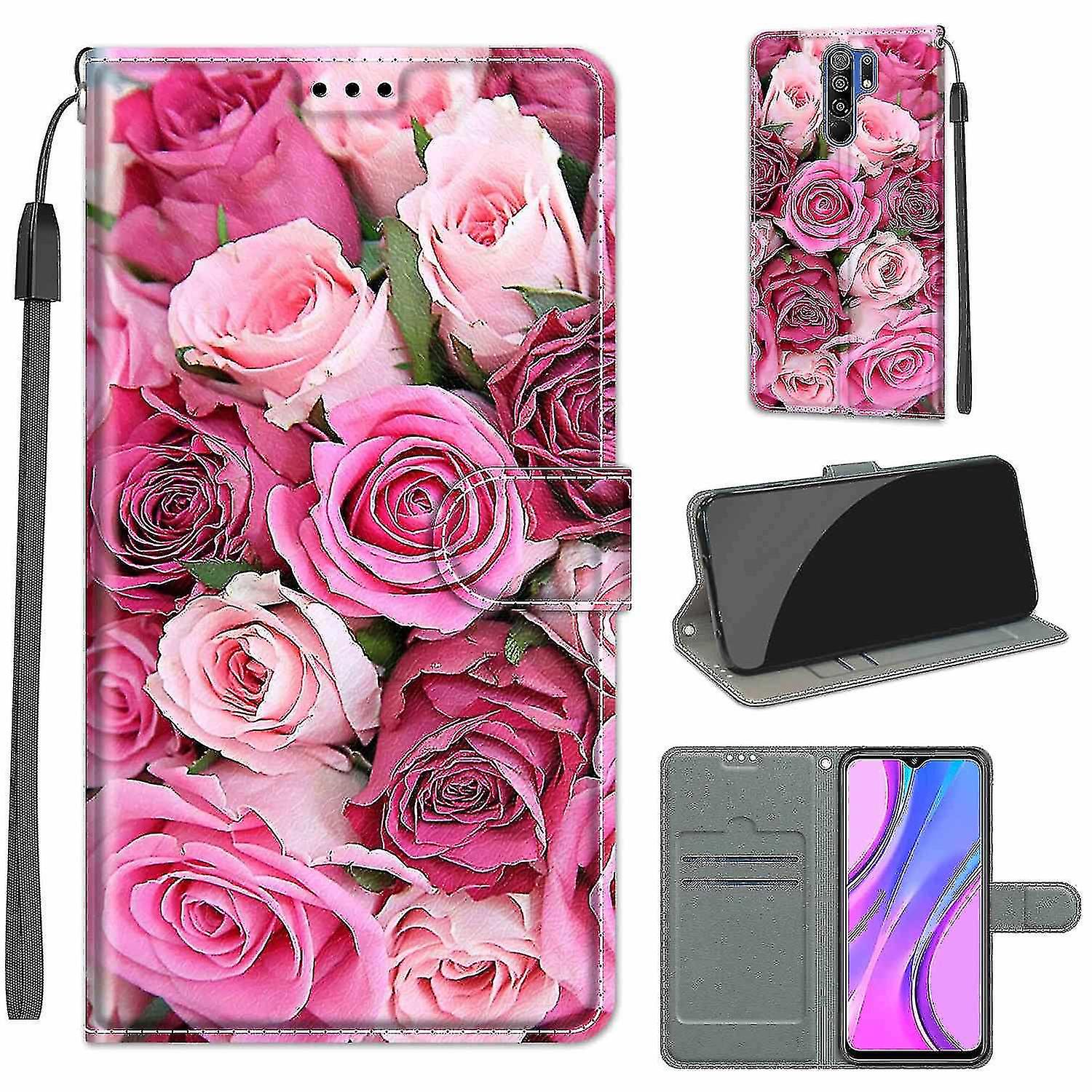 Compatible With Redmi 9 Light Pink Rose Mobile Case