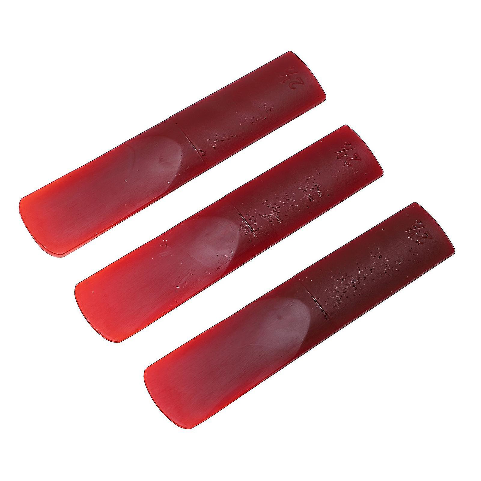 3pcs Alto Saxophone Reeds Portable Wear-resistant Durable Resin Reeds for Alto Saxophone Red