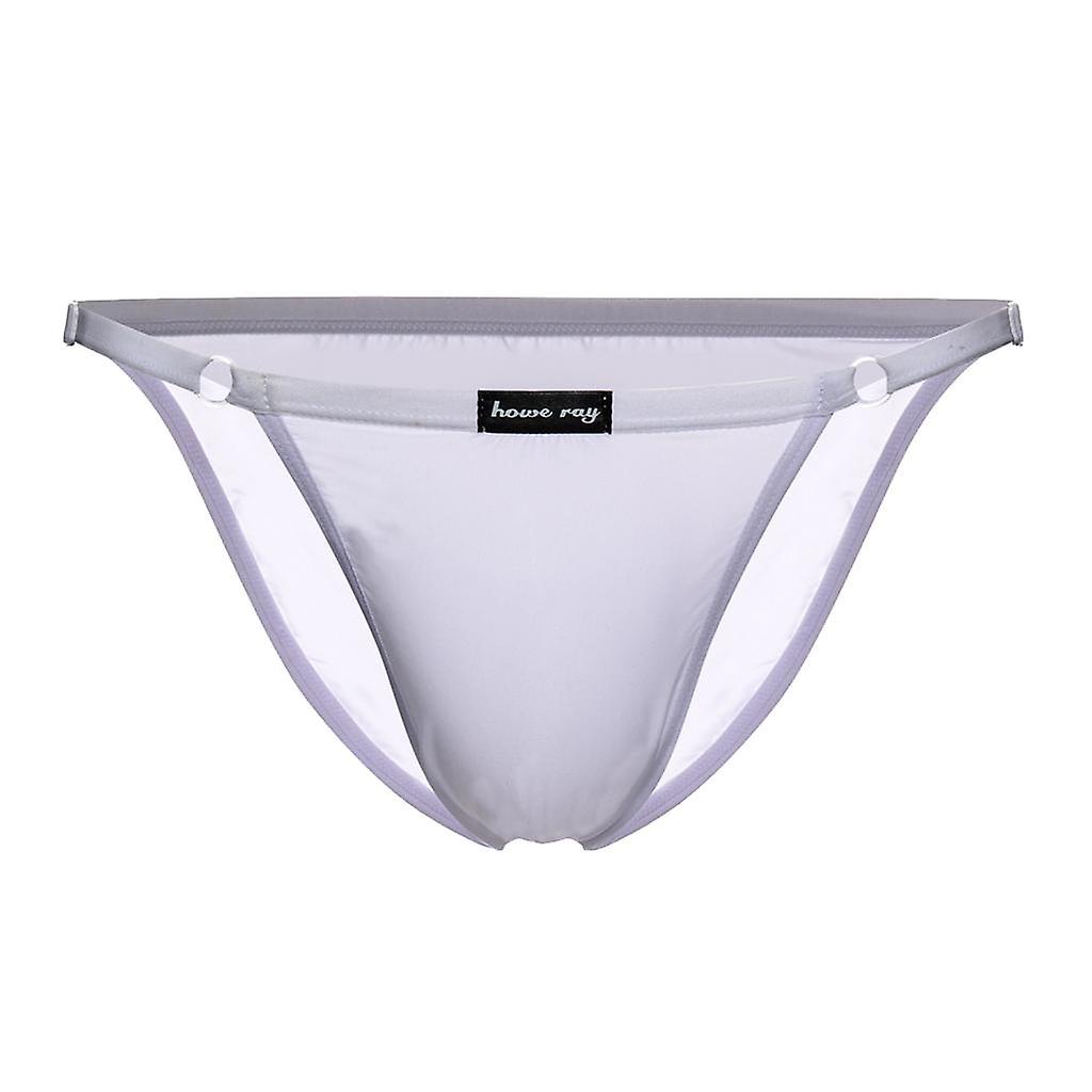 Mens Ice Silk Low Rise truser Undertøy String Bikini Justerbar Svart