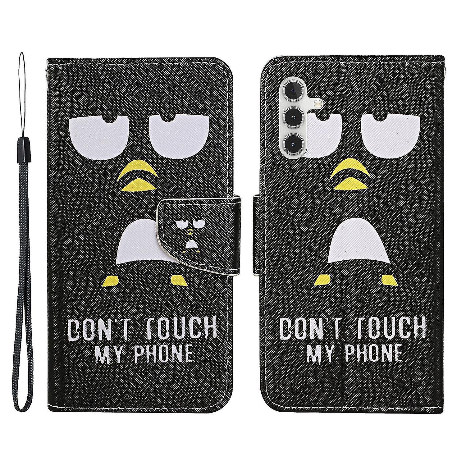 For Samsung Galaxy A54 5g Cross Texture Pu Leather Wallet Case Magnetic Closure Pattern Printing Flip Stand Phone Cover With Strap