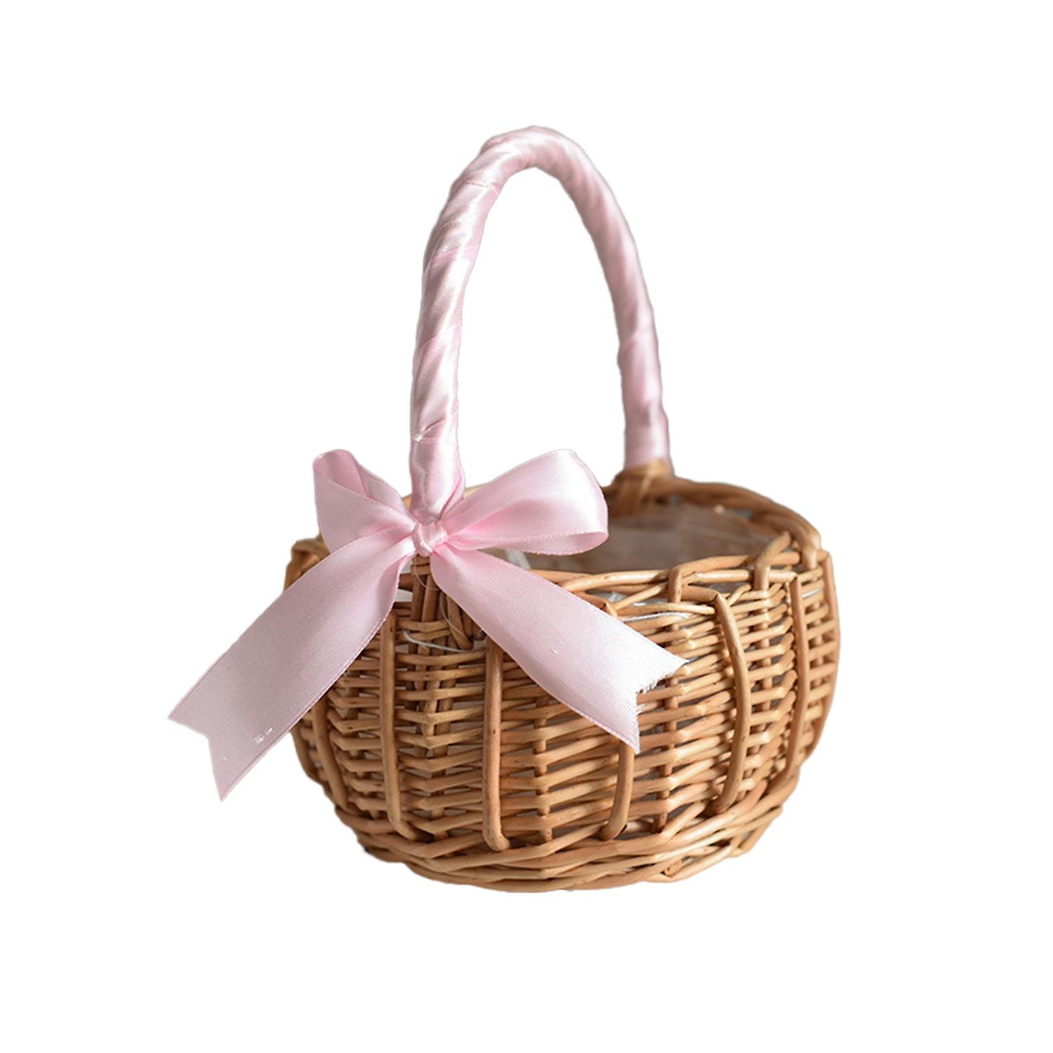 Woven Baskets Eco-friendly Multi-functional Wicker Handle Woven Wicker Basket for Anniversary
