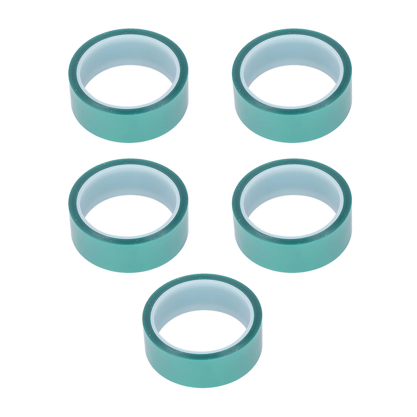 Uadme Masking Tape,5 Pcs PET Masking Tape Green 33mm Width 33m Length Spray Painting Protection PET High Temperature Tape